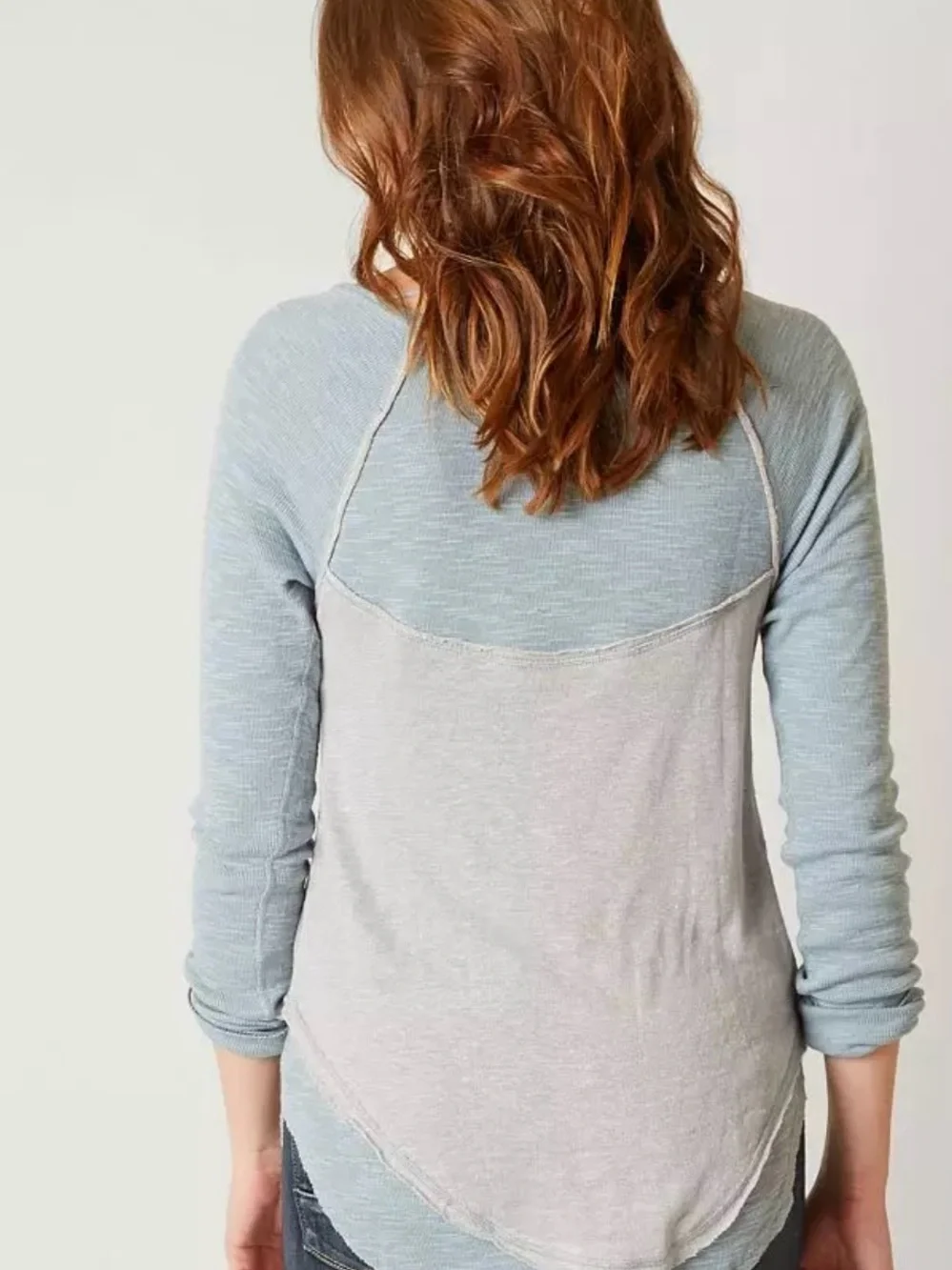 Free People We The Free Friday Feeling Layered Top Distressed Henley Small